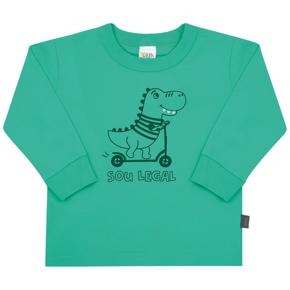 complexity Preschool zero Camiseta Manga Longa Verde - Bebê - Menino Meia Malha 45252-67 - jojo